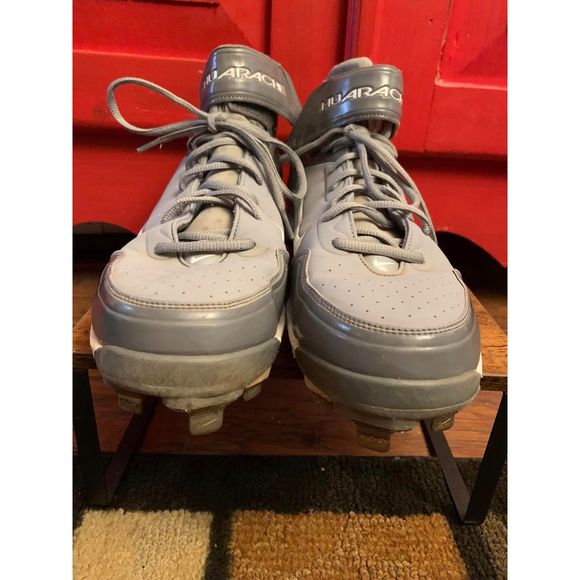 Nike Men's Size 14 467796-002 Air Huarache Grey & White Baseball Cleats EUC - Picture 8 of 8
